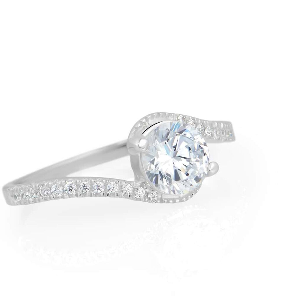 Anello Solitario Claire Oro Bianco Cubic Zirconia - Anelli con Pietre Donna | Stroili