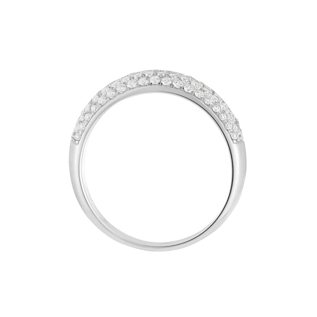 Anello Fascia Claire Oro Bianco Cubic Zirconia - Anelli a Fascia Larga Donna | Stroili