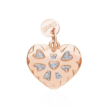Charm in argento rodiato e glitter