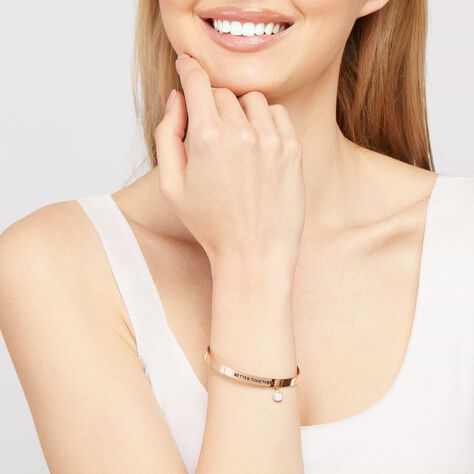 Bangle Lady Message Acciaio Rosato Friendship e Cristalli - Bracciali Donna | Stroili