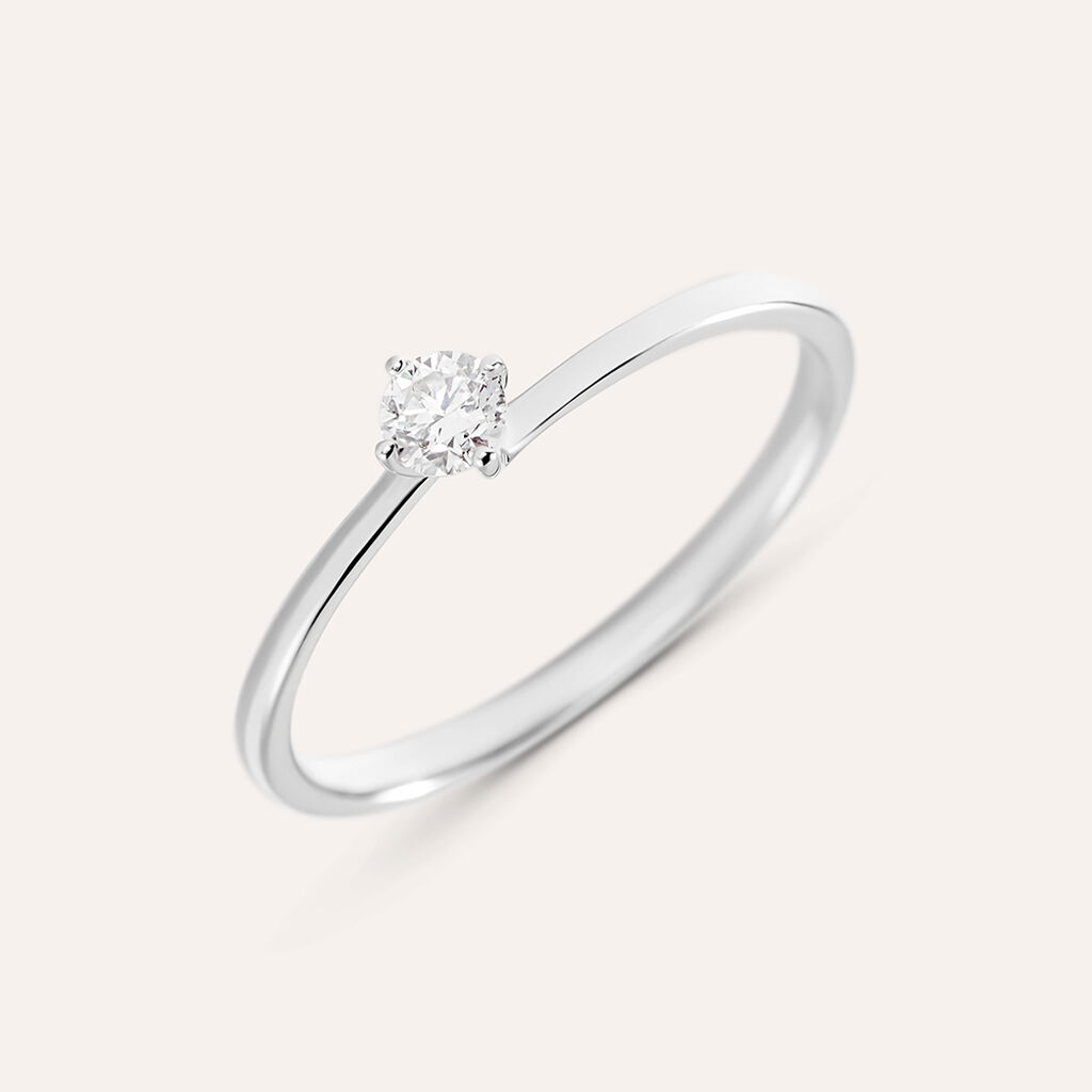 Anello Solitario Grace Oro Bianco Diamante