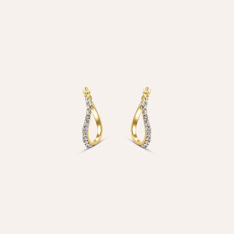 Orecchini A Cerchio Crystal Gold Oro Giallo Cristallo - Orecchini a Cerchio Donna | Stroili