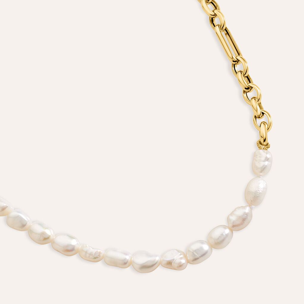 Collana Gabrielle Oro Giallo Perla D'Acqua Dolce