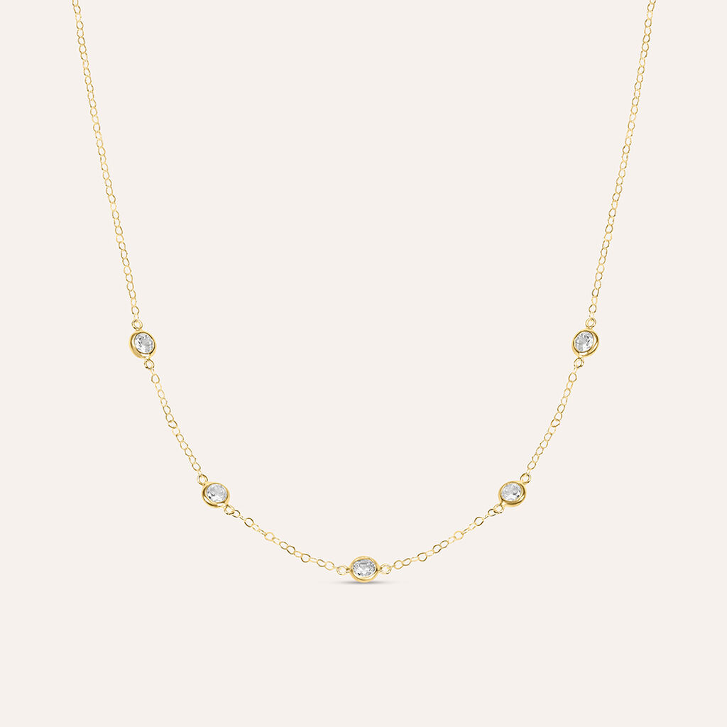 Collana Multi Punto Luce Claire Oro Giallo Cubic Zirconia