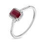 Anello Solitario Charlotte Oro Bianco Rubino Diamante