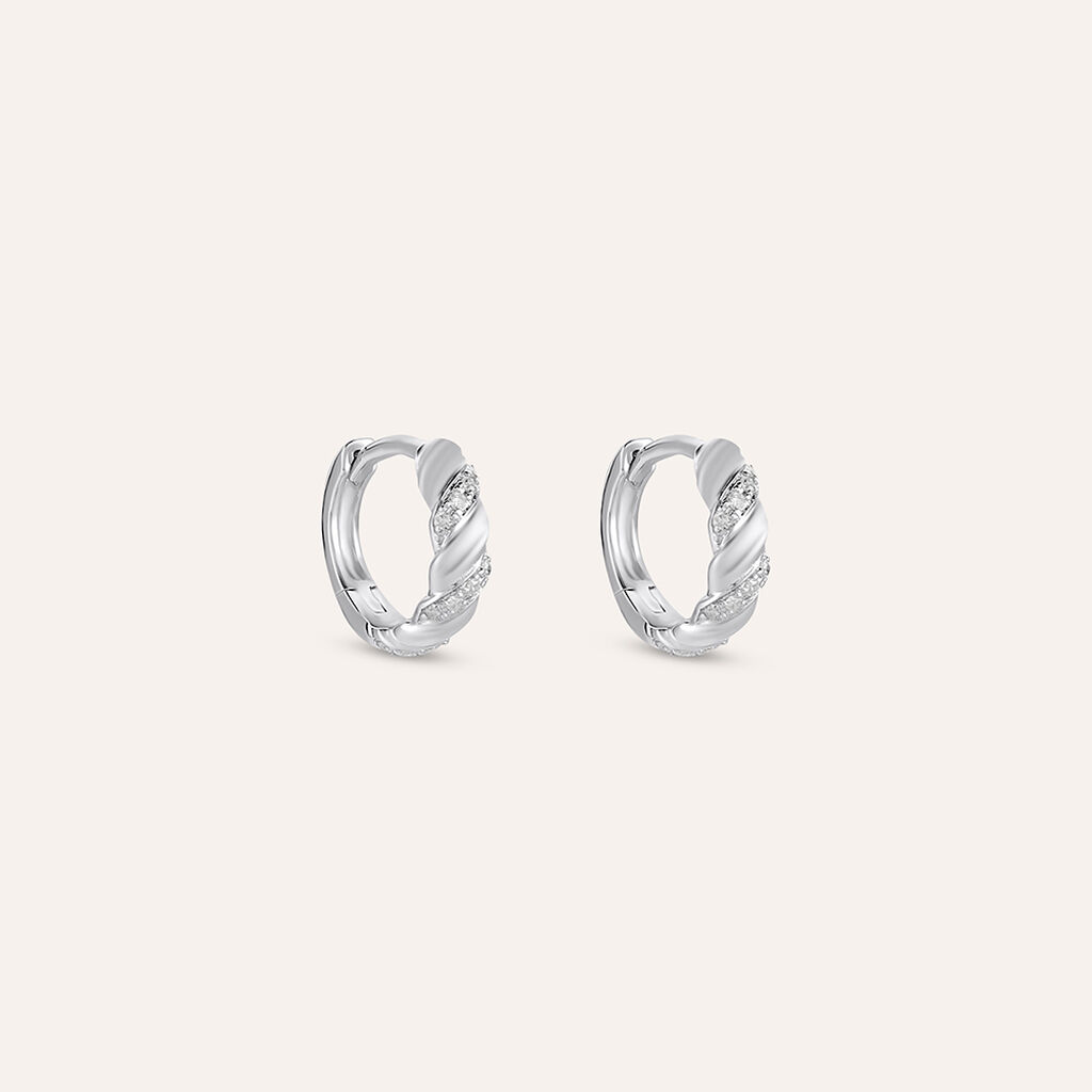 Orecchini A Cerchio Sophia Oro Bianco Diamante