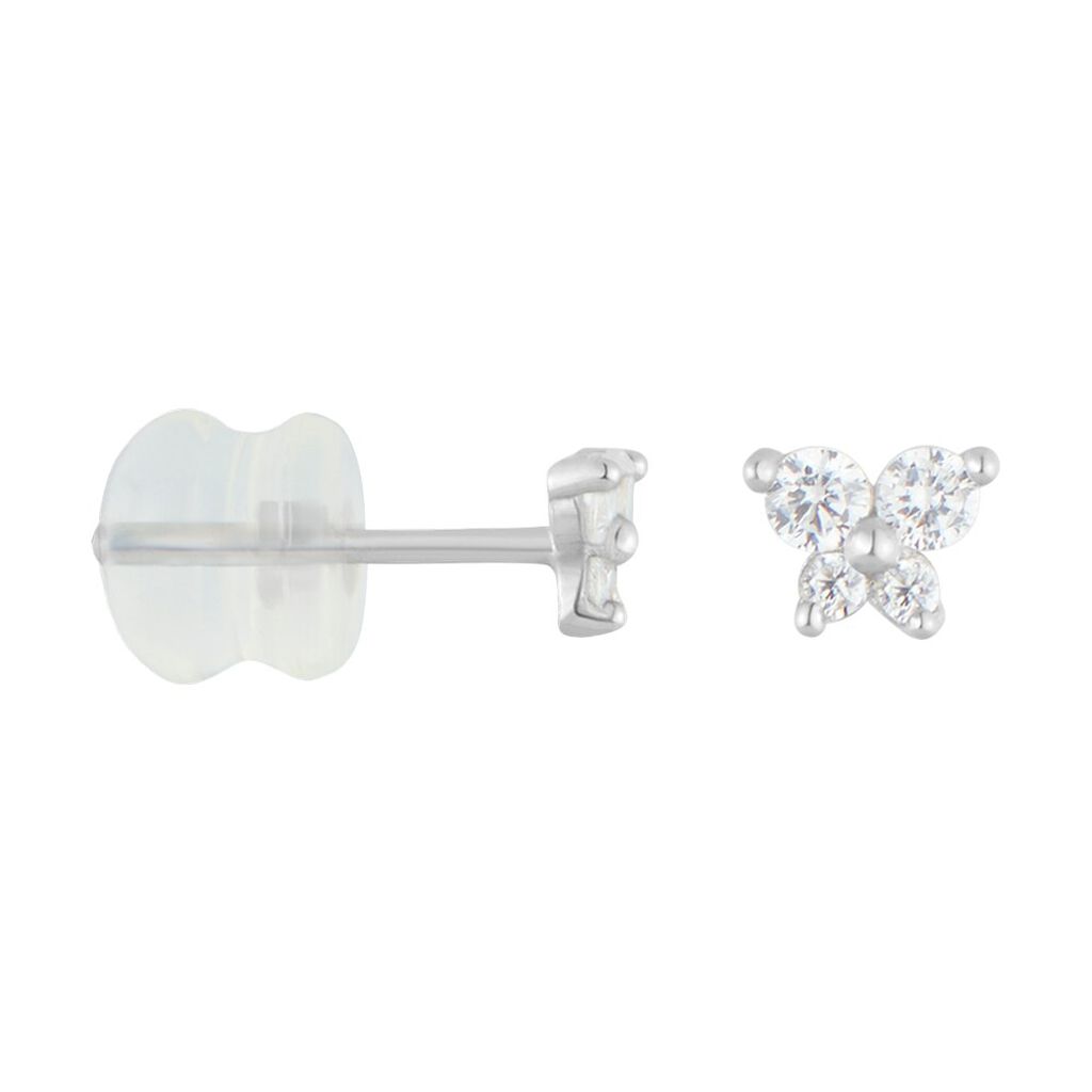 Orecchini Lobo Bon Ton Oro Bianco Cubic Zirconia - Orecchini a Lobo Donna | Stroili