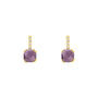 Orecchini Lobo Punto Luce Amélie Oro Giallo Ametista Cubic Zirconia