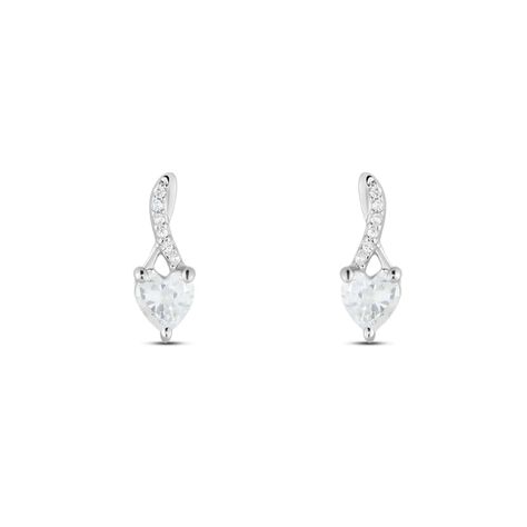 Orecchini Lobo Claire Oro Bianco Cubic Zirconia - Orecchini a Lobo Donna | Stroili