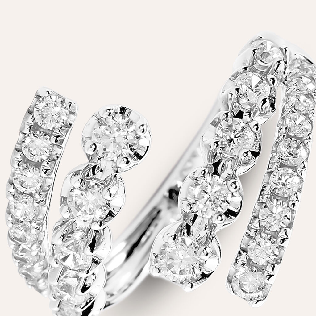 Anello Contrarie Claire Oro Bianco Cubic Zirconia