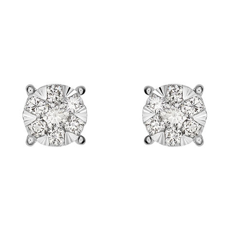 Orecchini Lobo Punto Luce Petali Oro Bianco Diamante - Orecchini a Lobo Donna | Stroili