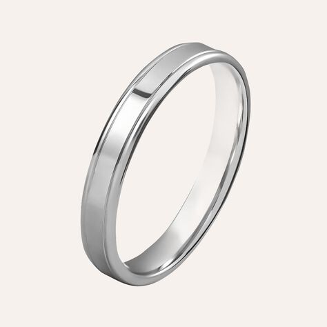 Fede Classica 3.5 mm Oro Bianco - Anelli con Incisione Uomo | Stroili