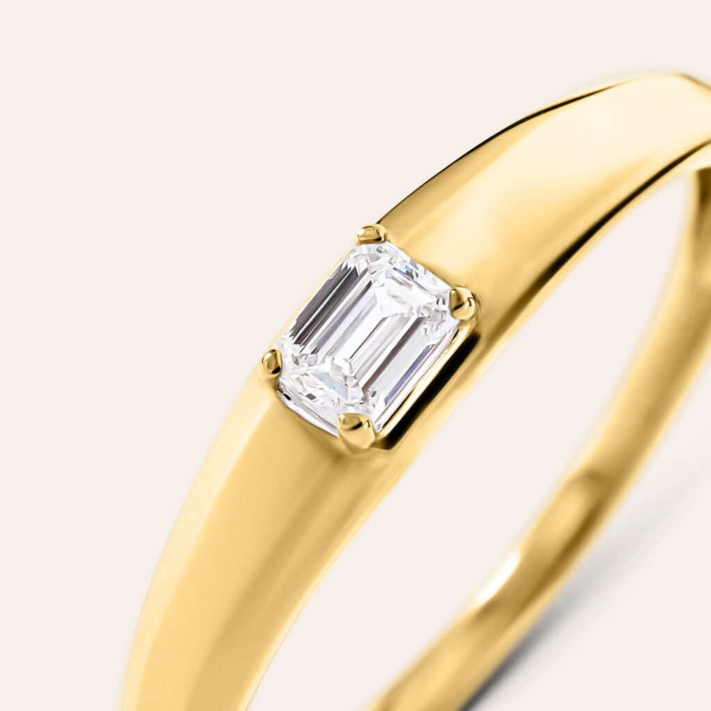 Anello Fascia Diamade Glam Oro Giallo Diamante Lab-Grown