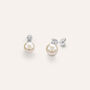 Orecchini Lobo Silver Pearls Argento Rodiato Perla sintentica Cubic Zirconia