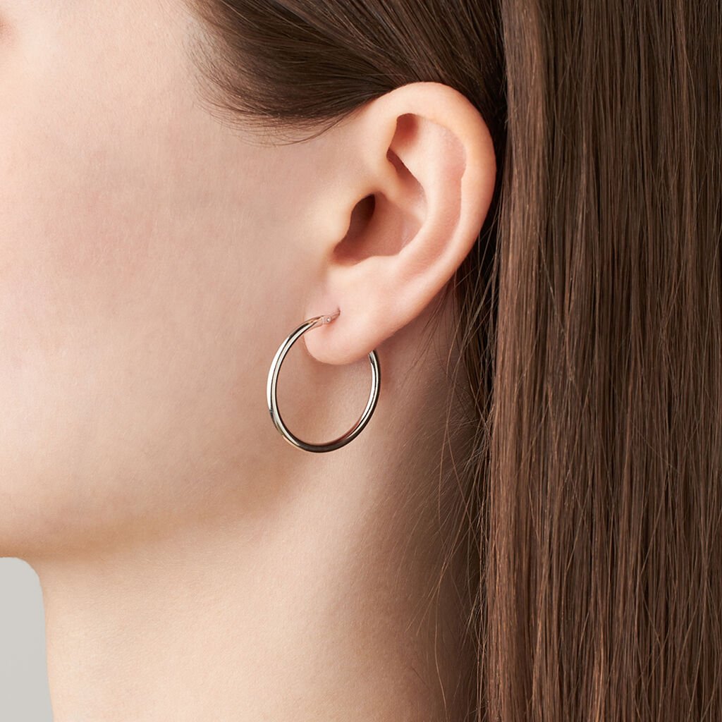 Orecchini A Cerchio Silver Collection Argento Rodiato - Orecchini a Cerchio Donna | Stroili