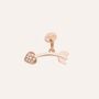 Charm freccia in argento rosato con zirconi