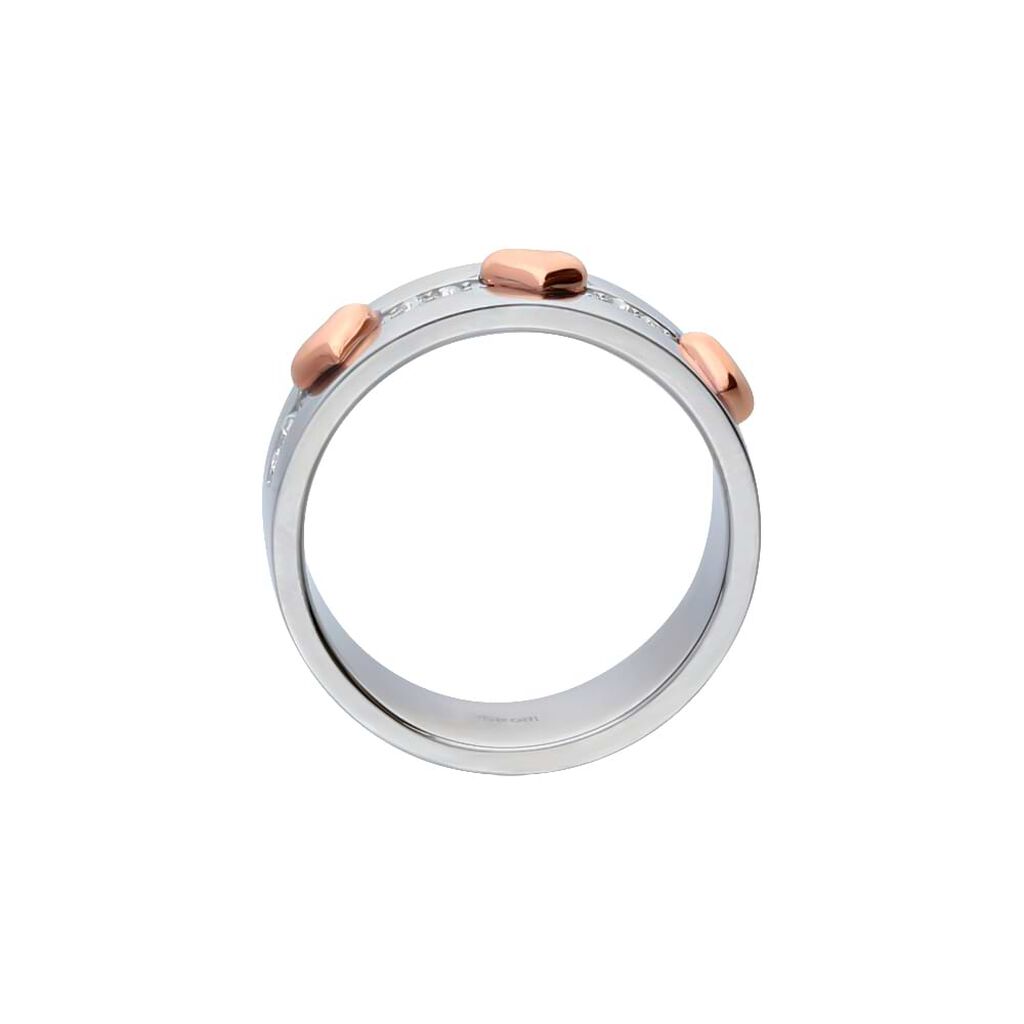 Anello Fascia Endless Acciaio Cuore e Cristalli