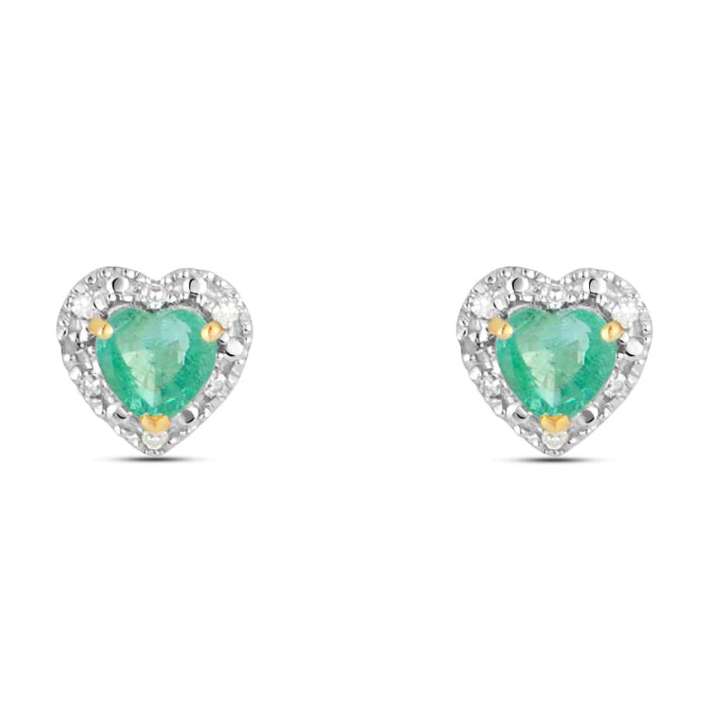 Orecchini Lobo Charlotte Oro Giallo Smeraldo Diamante - Orecchini a Lobo Donna | Stroili