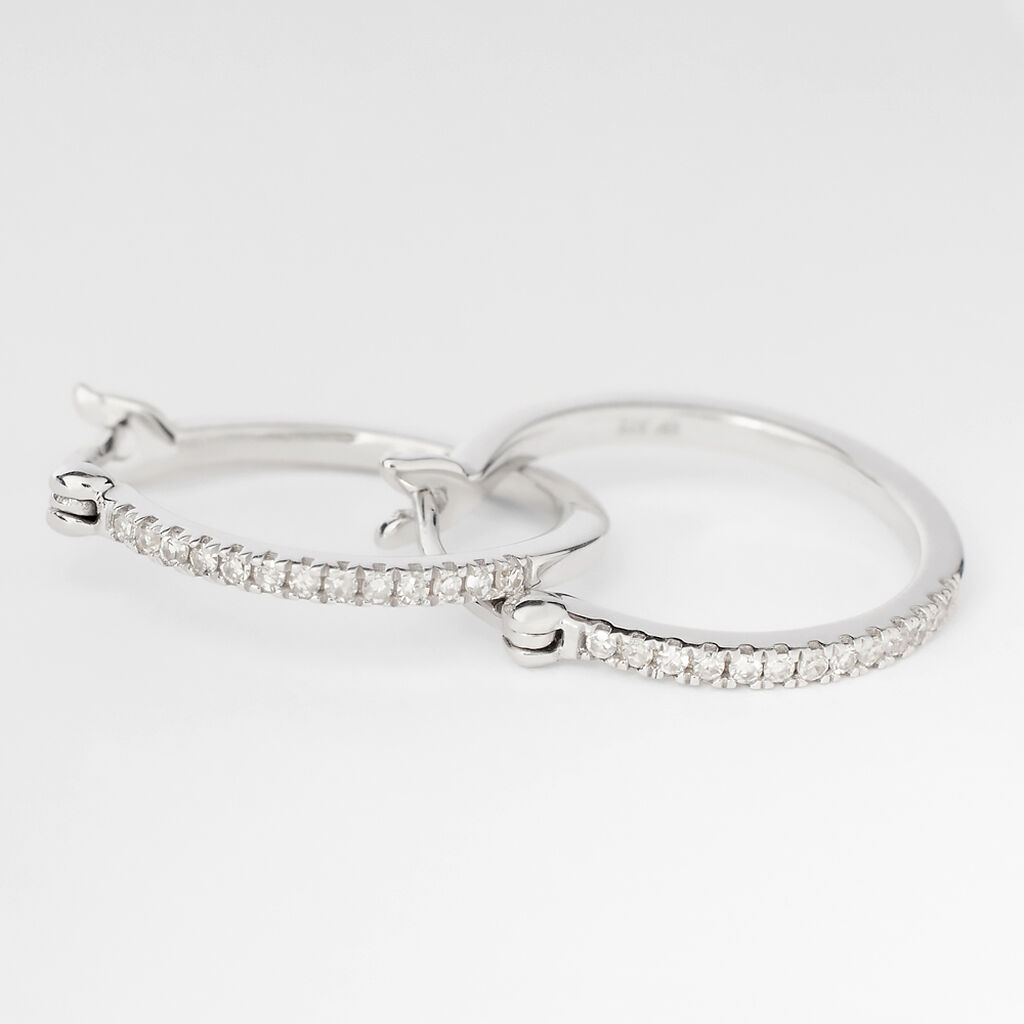 Orecchini A Cerchio Grace Oro Bianco Diamante - Orecchini a Cerchio Donna | Stroili