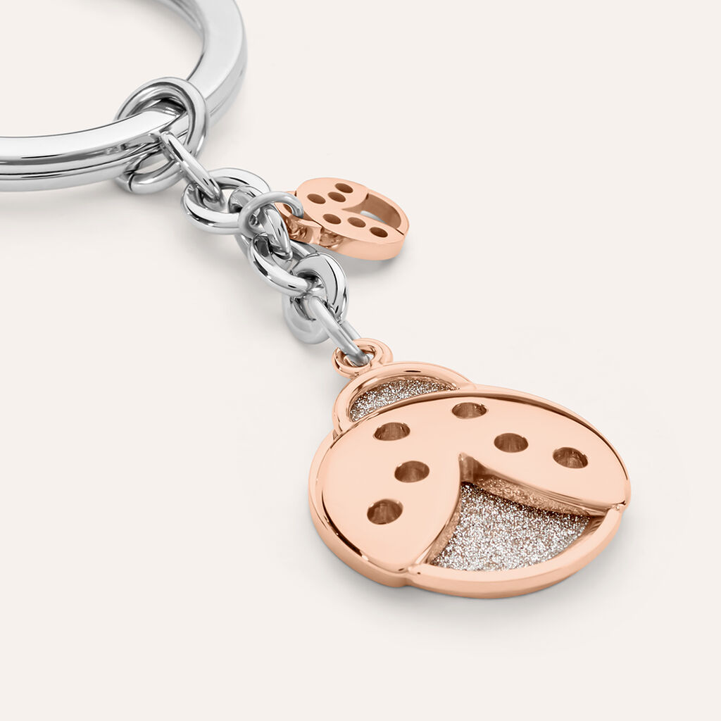 Portachiavi Sunrise Acciaio Bicolore Bianco / Rosa