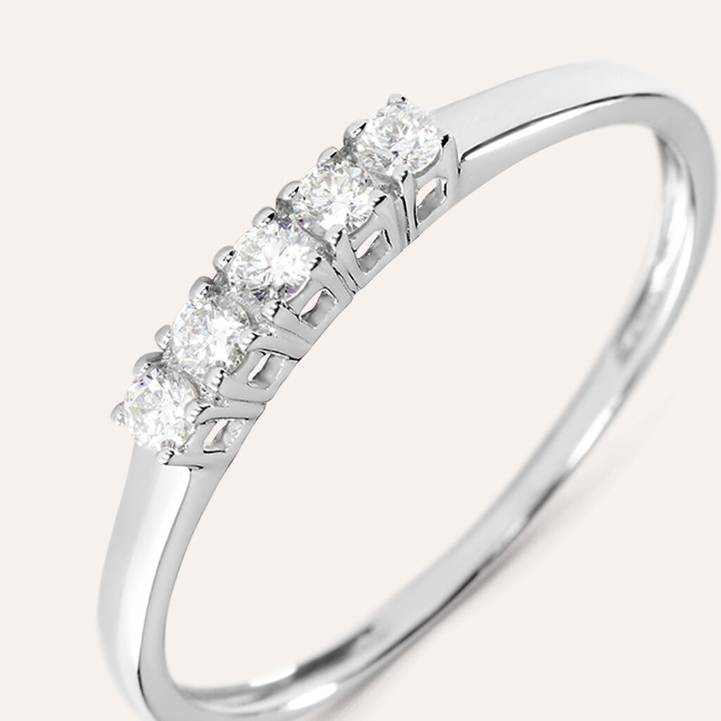 Anello Riviere Grace Oro Bianco Diamante