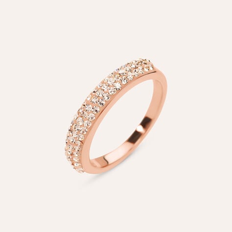 Anello Fascia Lady Phantasya Acciaio Rosa Cristallo - Anelli con Pietre Donna | Stroili