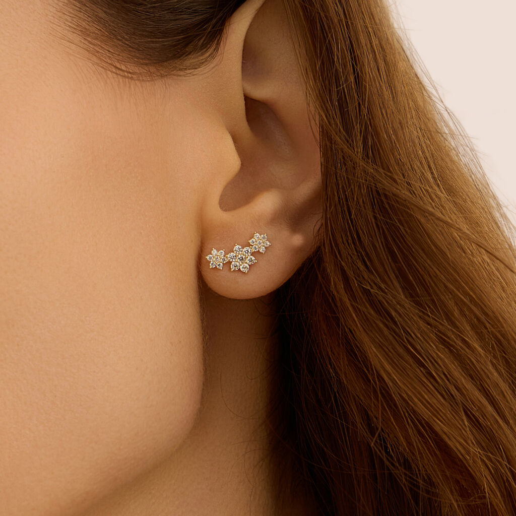Orecchini Lobo Bon Ton Oro Giallo Cubic Zirconia - Gioielli Donna | Stroili