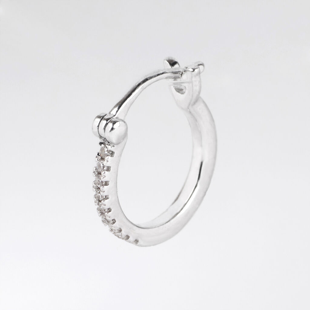 Orecchini A Cerchio Grace Oro Bianco Diamante - Orecchini a Cerchio Donna | Stroili