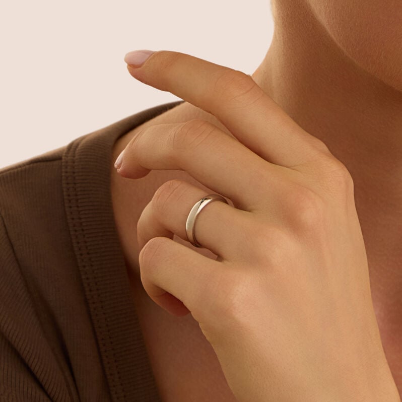 Fede Classica Leggera 3.6 mm Oro Bianco Diamante - Fedi Unisex | Stroili