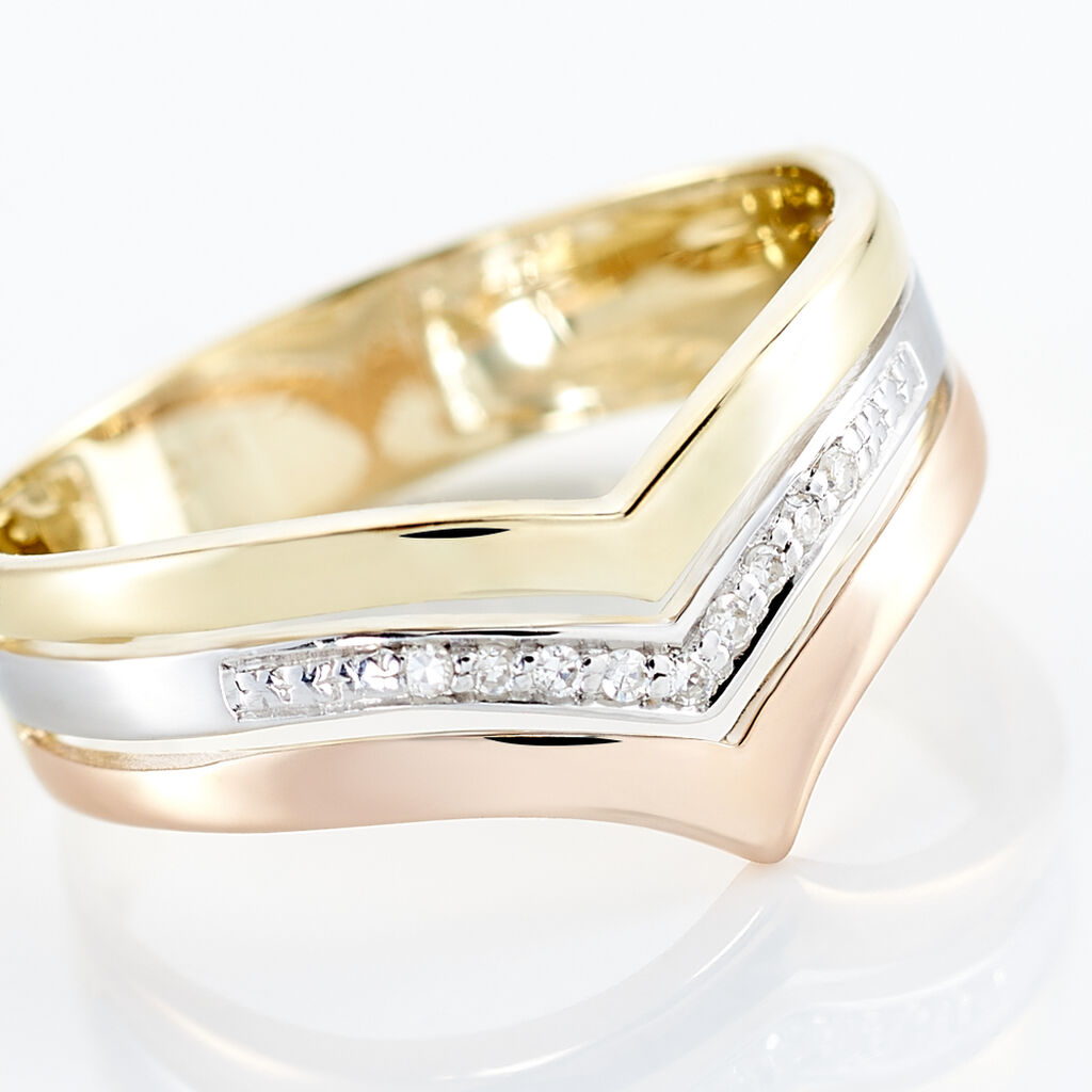 Anello Fascia Sophia Oro Tricolore Diamante - Anelli con Pietre Donna | Stroili