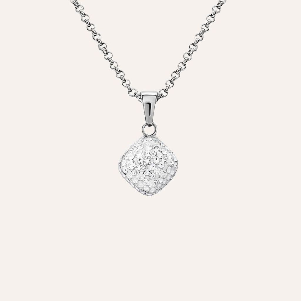 Collana Aura Acciaio Cristallo