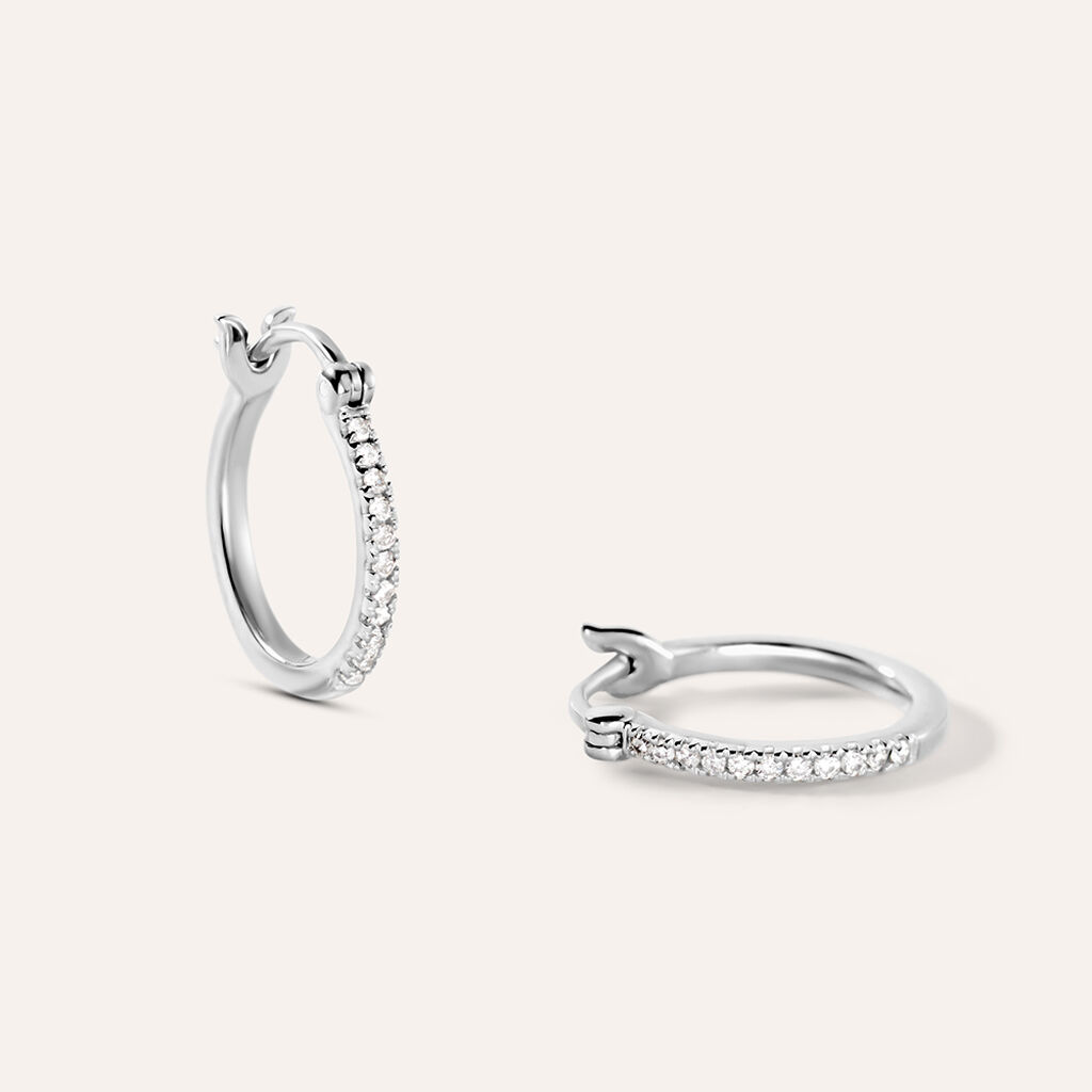 Orecchini A Cerchio Grace Oro Bianco Diamante