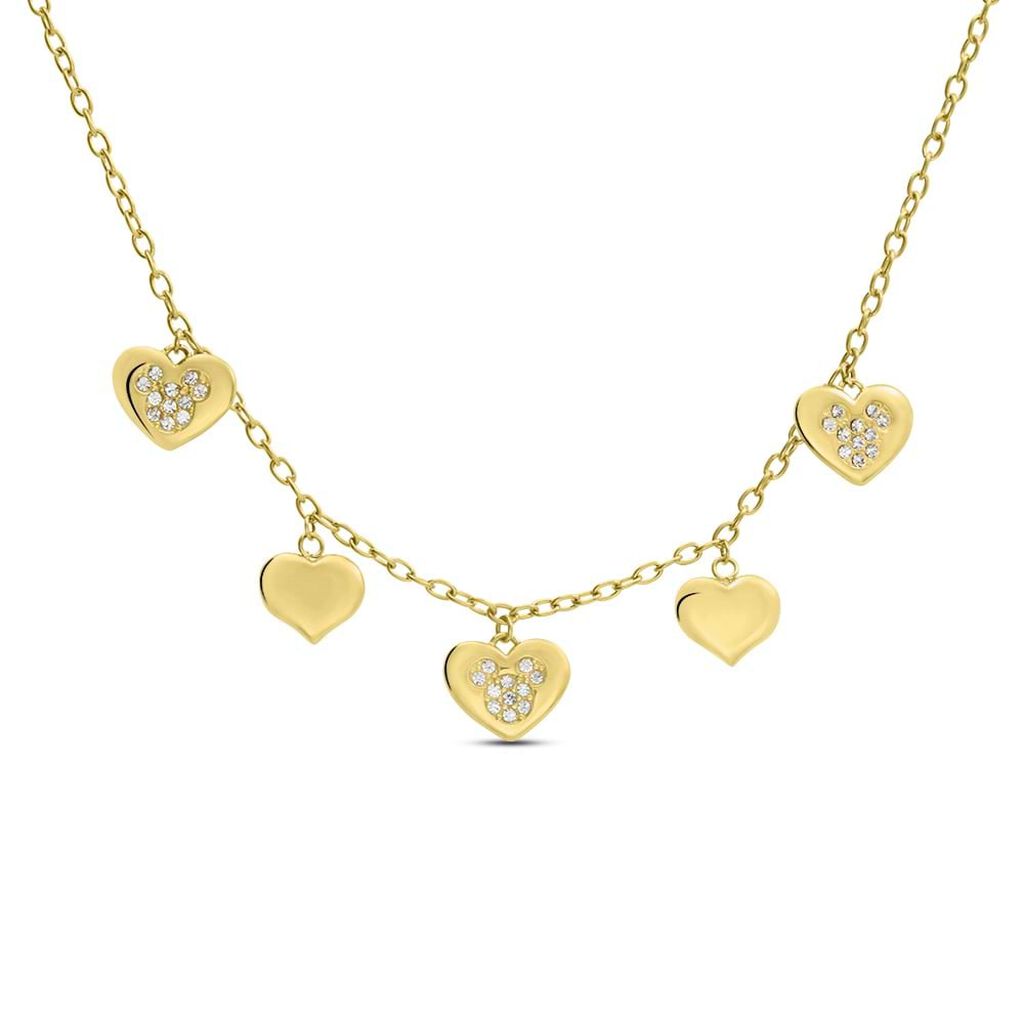 Collana Mickey Mouse & Friends Acciaio Dorato Cristallo
