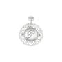 Lettera P. Charm in argento 925 rodiato e glitter