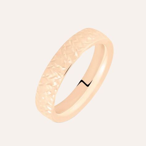 Fede Comoda Leggera Squadrata Diamantata 4 mm Oro Rosa - Anelli con Incisione Donna | Stroili