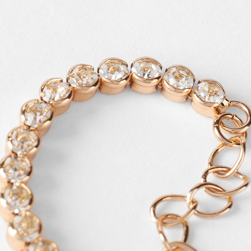 Bracciale Tennis Romantic Shine Metallo Dorato Cristallo - Bracciali Tennis Donna | Stroili