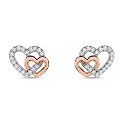 Orecchini Lobo Silver Moments Argento Bicolore Bianco / Rosa Cubic Zirconia - Orecchini a Lobo Donna | Stroili