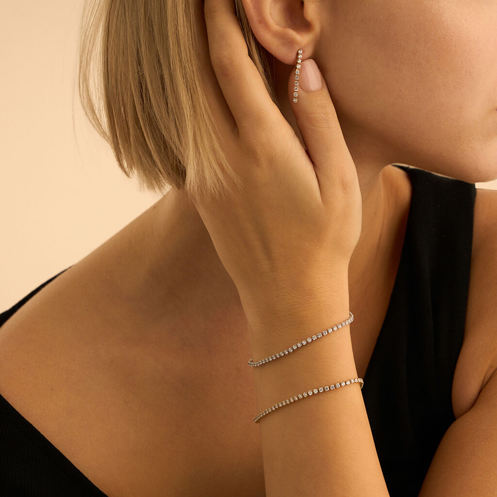 Orecchini Pendenti Tennis Claire Oro Giallo Cubic Zirconia - Orecchini Pendenti Donna | Stroili