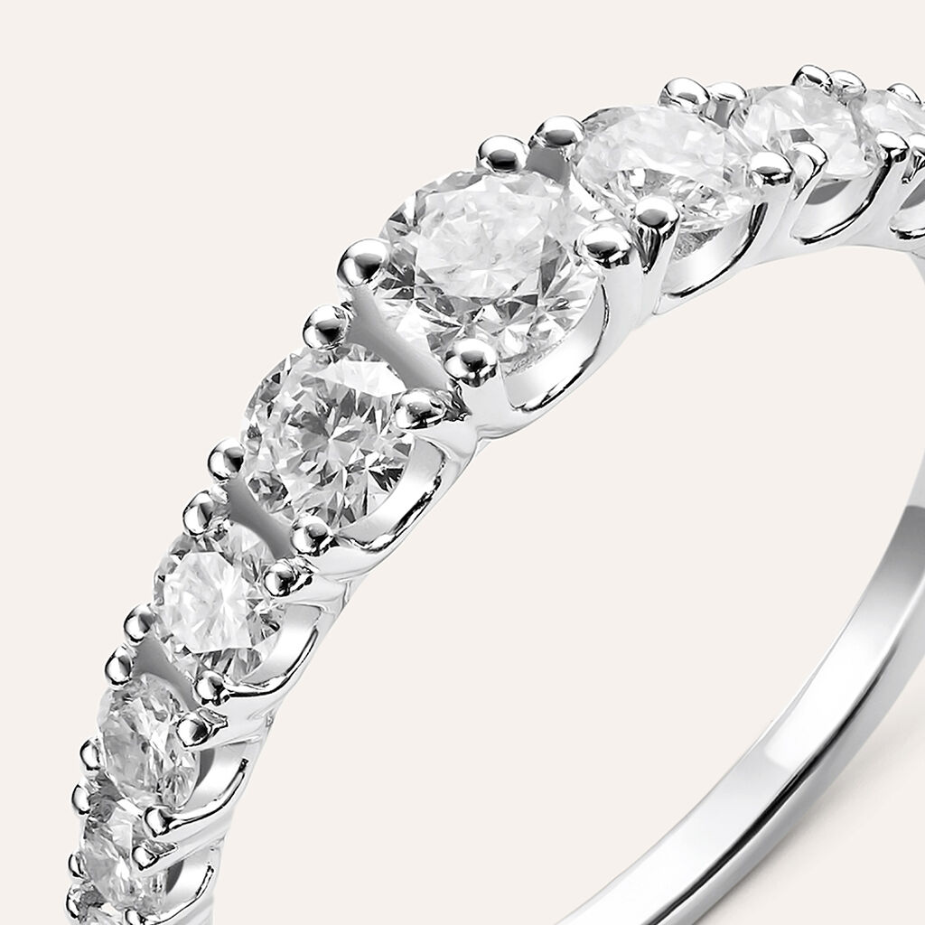 Anello Semi-eternity Firmamenti Oro Bianco Diamante - Anelli con Pietre Donna | Stroili