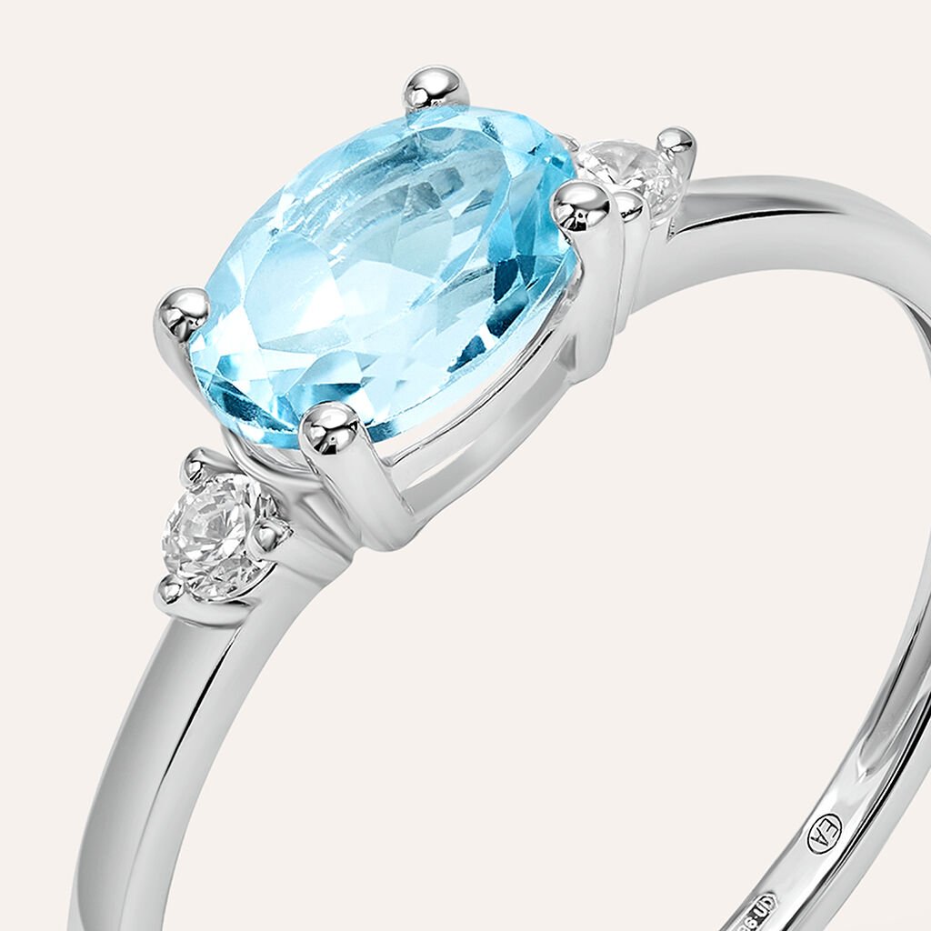 Anello Solitario Amélie Oro Bianco Topazio Cubic Zirconia - Anelli con Pietre Donna | Stroili