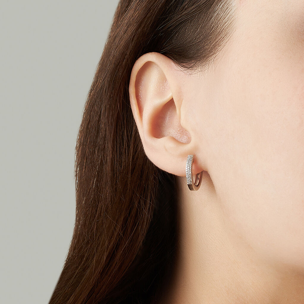 Orecchini A Cerchio Sophia Oro Bianco Diamante - Orecchini a Cerchio Donna | Stroili
