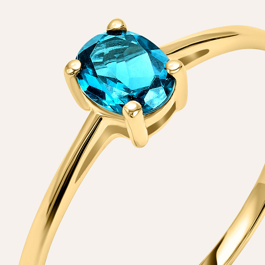 Anello Solitario Am&eacute;lie Oro Giallo Topazio