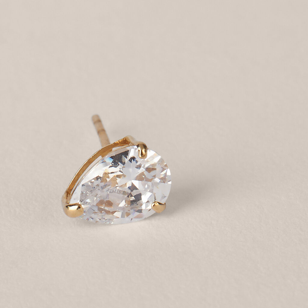 Orecchini Lobo Punto Luce Bon Ton Oro Giallo Cubic Zirconia