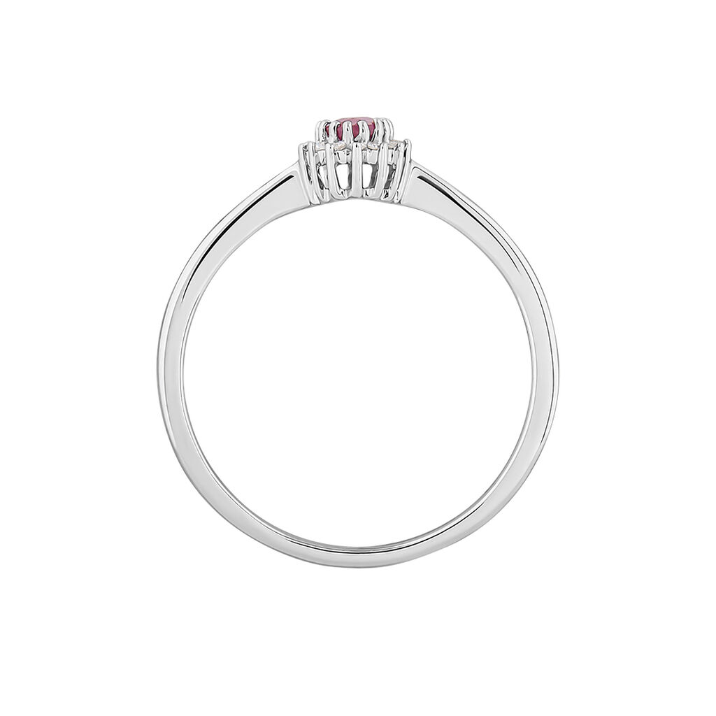 Anello Solitario Charlotte Oro Bianco Rubino Diamante - Anelli con Pietre Donna | Stroili