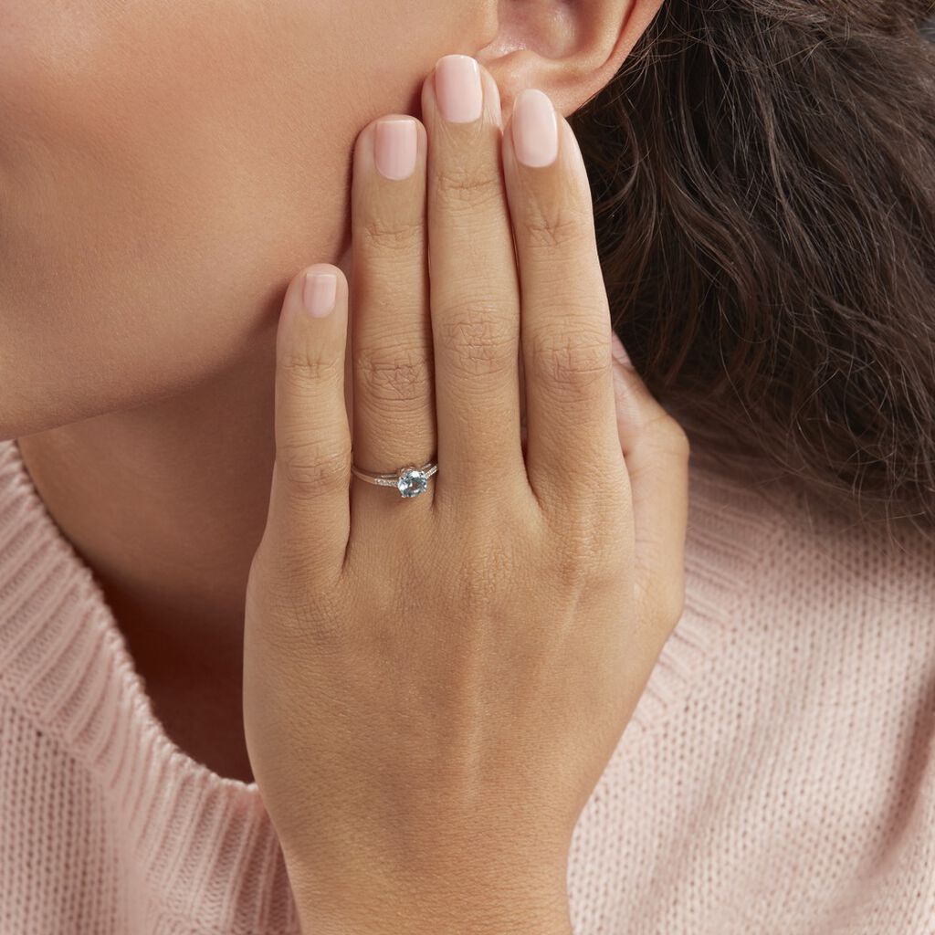 Anello Solitario Amélie Oro Bianco Topazio Cubic Zirconia - Anelli con Pietre Donna | Stroili