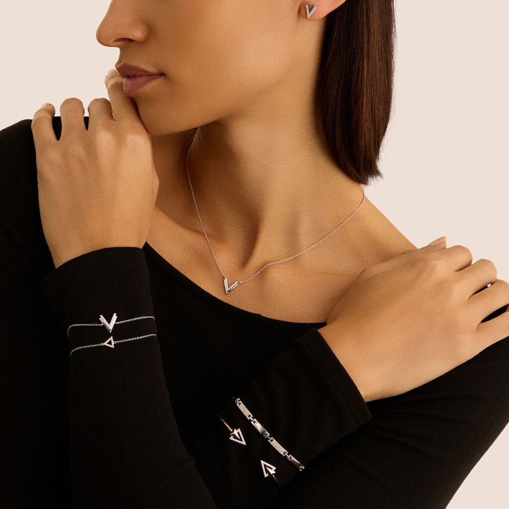 Orecchini Lobo Silver Shine Argento Rodiato Cubic Zirconia - Orecchini a Lobo Donna | Stroili
