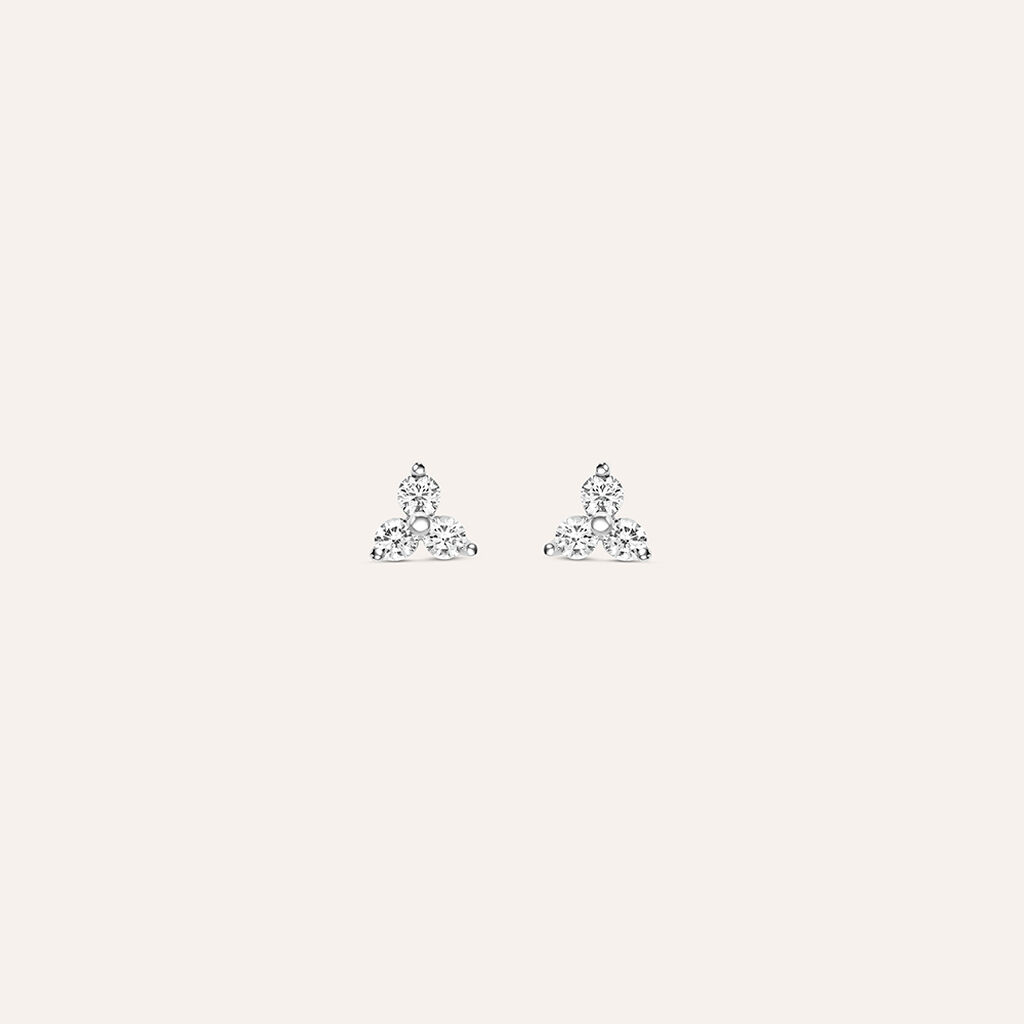 Orecchini Lobo Bon Ton Oro Bianco Cubic Zirconia - Orecchini a Lobo Donna | Stroili