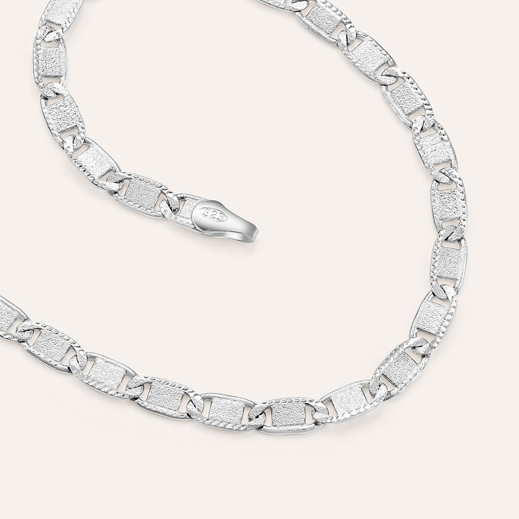 Bracciale Catena Gentleman Argento Rodiato