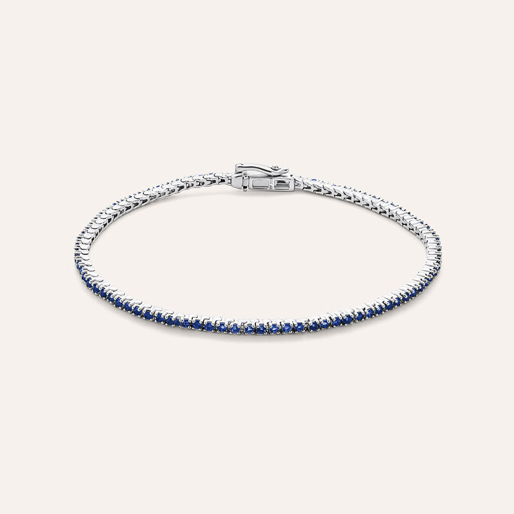 Bracciale Tennis Charlotte Oro Bianco Zaffiro