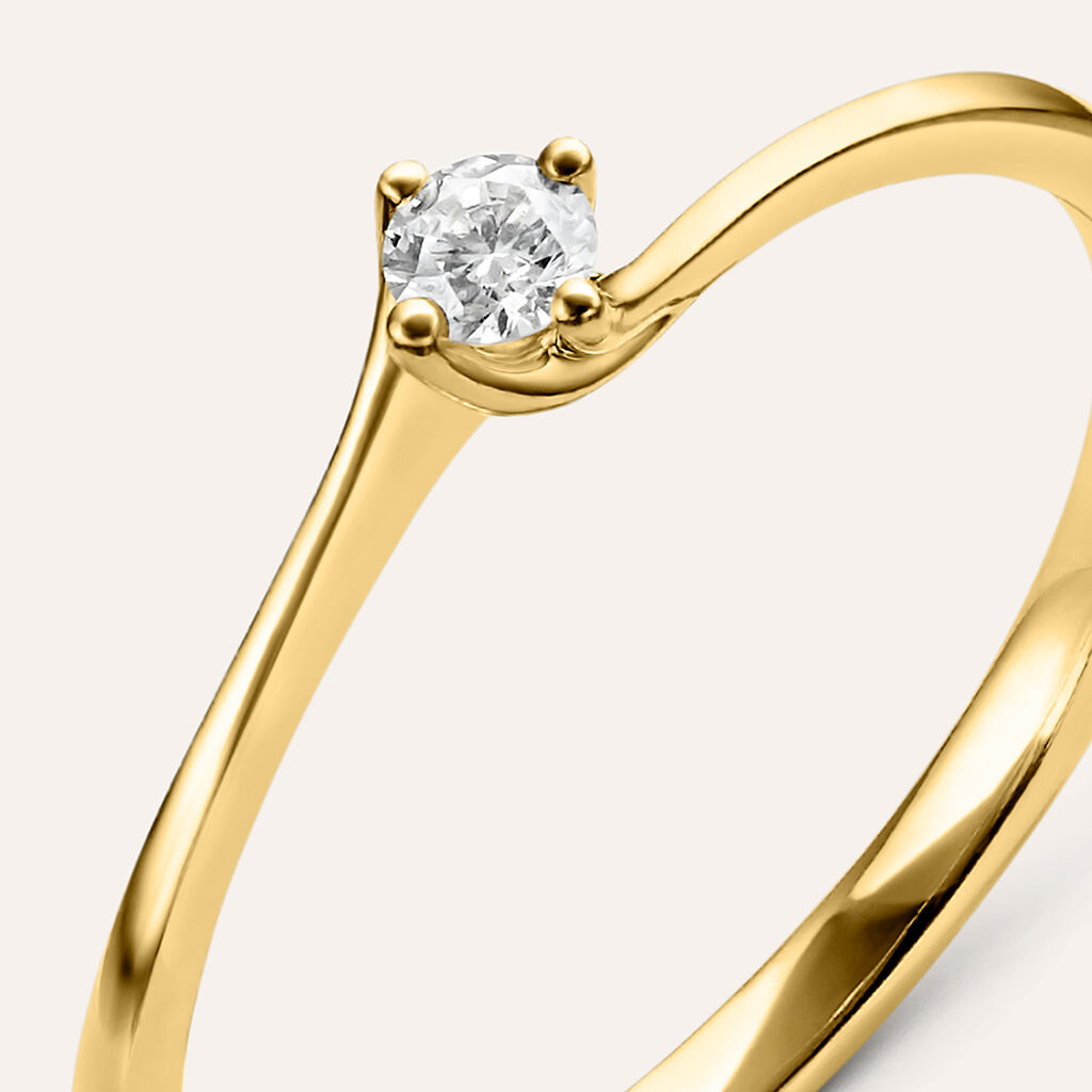 Anello Solitario Valentino Firmamenti Oro Giallo Diamante - Anelli con Pietre Donna | Stroili